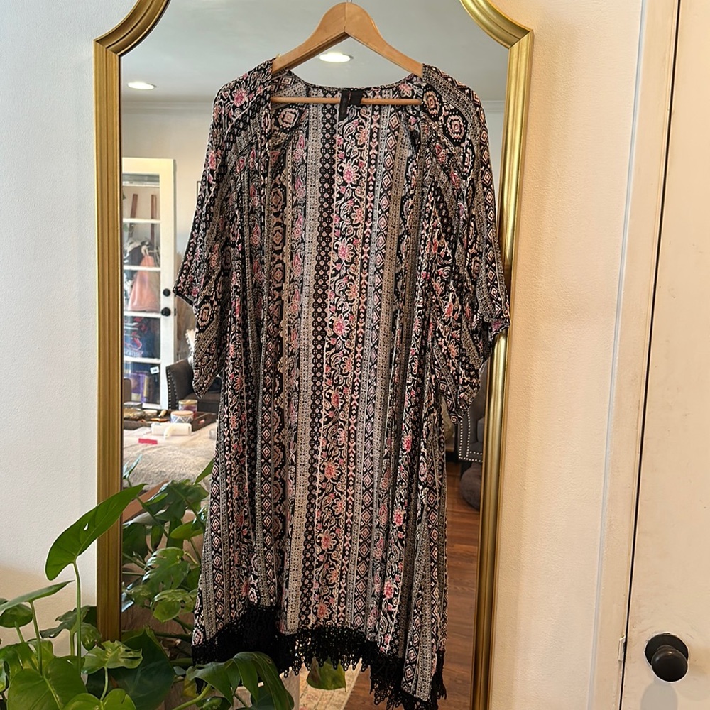 Pink and black cardigan
